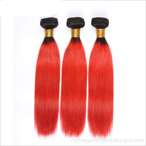 Uniky Indian Human Hair Silky Straight 99J Ombre Color Human Hair Bundles Virgin Remy Red Wine Human Weaving Extension